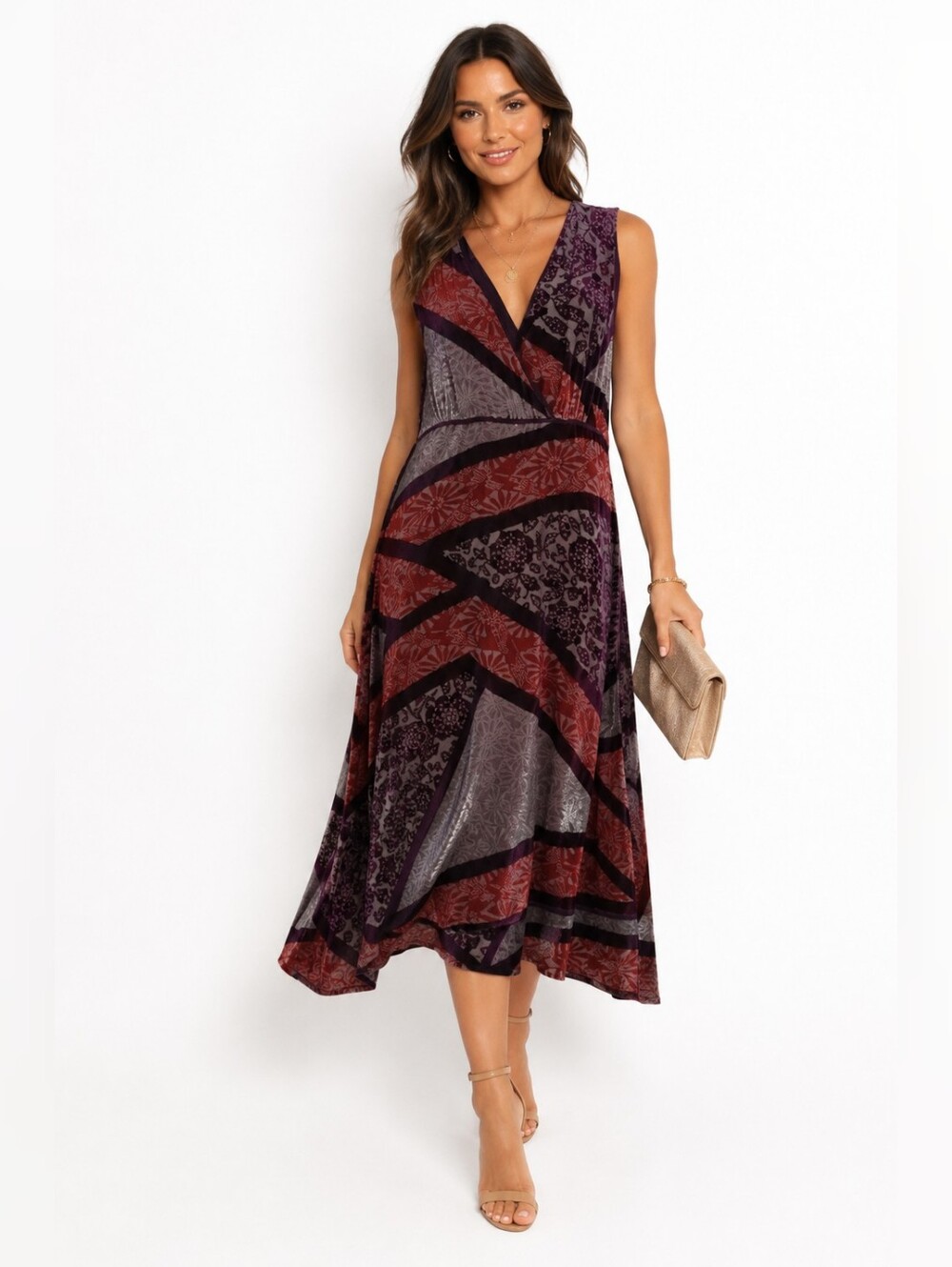 J. Jill Elegant Burnout Velvet Maxi Women's Dress, Size 12P